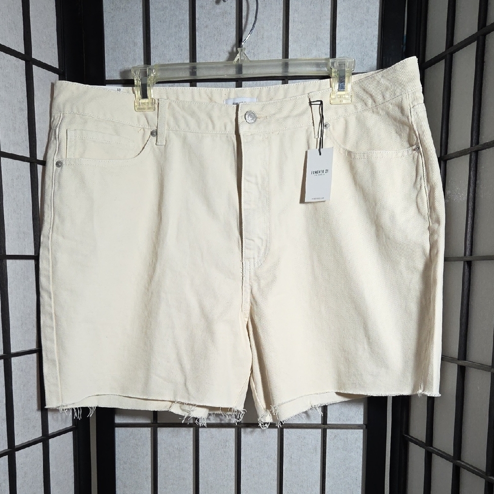 Forever 21 Cream Jean Shorts Classic Design